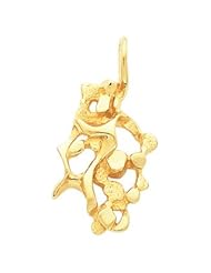 CleverEves 14K Yellow Gold 38.00X21.00 mm Nugget Pendant