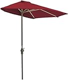 Blue Star Group Off-The-Wall Brella Olefin Half Umbrella, 7.5'-Width, Red