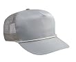 Professional Style Cotton Twill High Crown Golf Style Mesh Back Adjustable Hat Cap - Gray