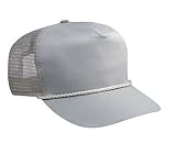 Professional Style Cotton Twill High Crown Golf Style Mesh Back Adjustable Hat Cap - Gray