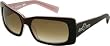 Tres Noir Dark Brown and Light Pink SUNDAY GIRL Sunglasses w/ Brown Fade Lens