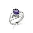 Amethyst Faceted Oval 7x9mm Genuine Gemstone Sterling Silver Ring (Size 4,5,6,7,8,9,10)