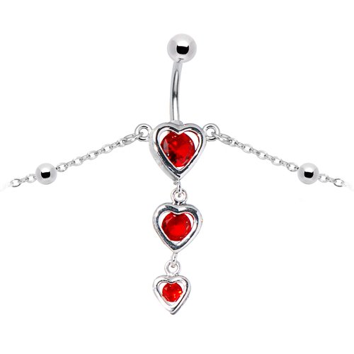 Ruby Red Gem Sweetheart Belly Chain