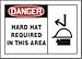 Accuform MPPE073VS Personal Protection Head Protection DANGER HARD HAT REQUIRED IN(GRAPHIC) 7" x 10" Adhsv Vnyl