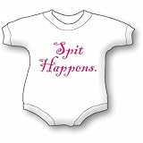 Spit Happens, Pink Bib and Onesie