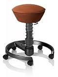 SWOPPER CLASSIC 3D-Aktiv-Bürostuhl Hocker Sitzpolster Normal, Farbe choco, Fussring mit Rollen nach DIN EN 12529, Feder MEDIUM, Basis Anthrazit, Federfarbe wie Basis (SWOP20R)