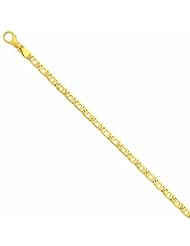 Genuine 14K Yellow Gold 4.7Mm Polished Fancy Link Bracelet 8 Inches 100% Satisfaction Guaranteed.