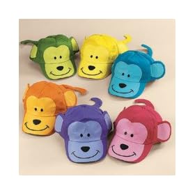 12 Neon Monkey Baseball Caps