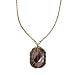 Glass, Brass Wire and Clasp Purple Pendant 