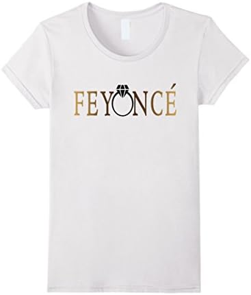 Women's Fiance Feyonce Gold Rose Proposal Engagement Wedding T-shirt Medium White