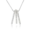 Silver Crystal Dangling Bars Charm Pendant Necklace
