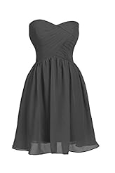 A-line Chiffon Sleeveless  Backless Lace-Up Cocktail Short Sweetheart Evening Dress/Homecoming Dress/Bridesmaid Dress/Prom Dress/Party Dress  With Ruffles