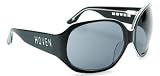 HOVEN FRANKIE 38-3101 BLACK-WHITE HANDMADE ACETATE FRAME GREY LENS PLASTIC SUNGLASSES. by