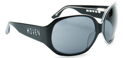 Click here to buy HOVEN FRANKIE 38-3101 BLACK-WHITE HANDMADE ACETATE FRAME GREY LENS PLASTIC SUNGLASSES..