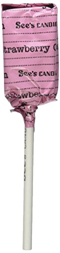 See's Candies Strawberry Cream Lollypops (8 Lollypops)