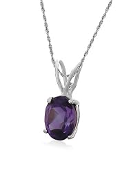 Sterling Silver 8x6mm Oval Amethyst Pendant