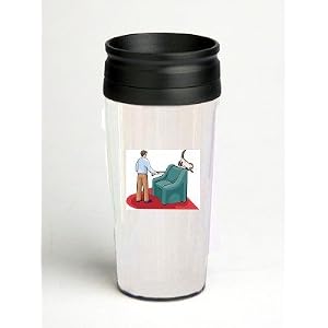 16 oz. Double Wall Insulated Tumbler with cat on armchair - Paper Insert by SHOPZEUS