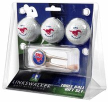Southern Methodist Mustangs 3 Golf Ball Gift Pack With Cap Tool