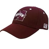 HAT CAP MISSISSIPPI STATE BULLDOGS MSU FITTED 7 3/8 MAROON WHITE NCAA LICENSED