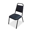 Stacking Chair, 18"x22"x34-1/2", Black/Black Frame