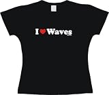 I Heart (Love) Waves Women's Tee Shirt in 6 Colors Small thru XXL