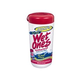 Wet Ones Antibacterial Hands & Face Wipes - Fresh Scent: 40 Count Canister