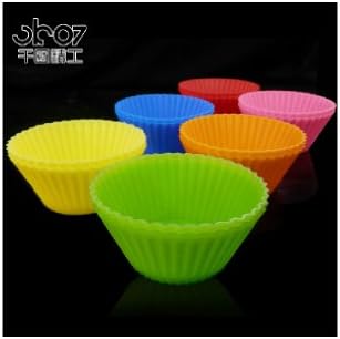 Gongfu Tea Silicone Baking Cups - 6 Colors of 12 Sets Silicone Cupcake Liners Perfect for Muffin, Mini Cakes, Snacks, Frozen Treats and Any Dessert - Quick Baking & Cooling - Easy Loaf Removal - 100% Food Grade Silicone Baking Molds