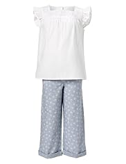 Autograph Pure Cotton Broderie & Shell Print Pyjamas