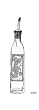 Bella Casa Glass & Pewter Olive Oil or Soap Bottle with Chrome Pour Spout