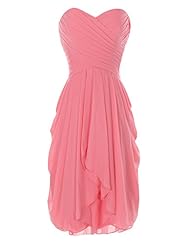 Strapless Chiffon Short Pleated Ruched Evening Dress/Prom Dress 