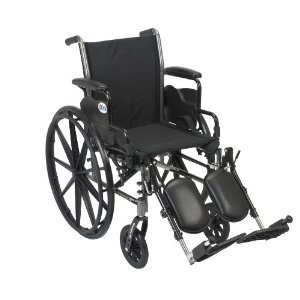 Drive Medical Cruiser III Light Weight Wheelchair with Various Flip Back Arm Styles and Front Rigging Options, Black, 16