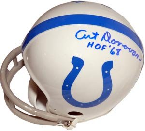 Art Donovan Signed Baltimore Colts 2bar Mini Helmet - HOF 68