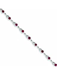 2.7 Carat 14K White Gold Diamond and Ruby Bracelet