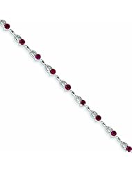 Genuine 14K White Gold White Gold Diamond And Ruby Bracelet 4 Grams Of Gold 100% Satisfaction Guaranteed.