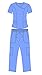 G Med Women's Y-Neck Scrub Top and Pant 2 PC Fashion Sets