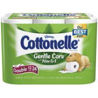 Cottonelle Gentle Care Bath Tissue with Aloe & Vitamin E, Double Rolls, 12 ea