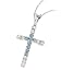 Stunning White And Blue Diamond Cross Pendant