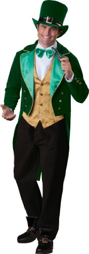 InCharacter Costumes, LLC Lucky Leprechaun Velvet Coat Dress, Green/Gold/White, Medium