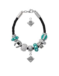 2-D "Bad Hair Day" with Girl on a Teal Love & Luck Beaded Bracelet [Jewelry]