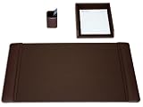 Executive Desk Set, 3-piece Chocolate Brown Leather