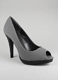 Nubuck Finish Peep Toe Heel
