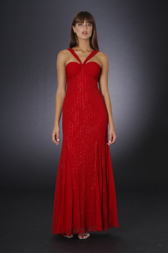 Beaded Evening Dress - Prom Dress, Party, Formal Gown by Sean Collection (70177) Red