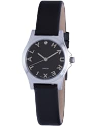 Haurex Italy Womens 6A505DNN Diamond-Accented Mini City Stainless Steel Three Hands Watch