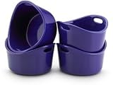 Rachael Ray Stoneware Blue Bubble & Brown Singles Set of 4
