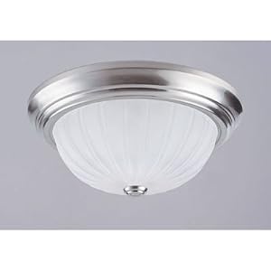 Westinghouse 64363 Two-Light Flush Mount Ceiling Fixture, Brushed Nickel with Frosted... by 