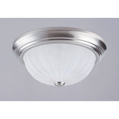 Westinghouse 64363 Two-Light Flush Mount Ceiling Fixture, Brushed Nickel with Frosted Globes