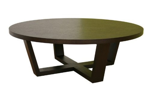Round Coffee Table - Contemporary Black Oak Finish