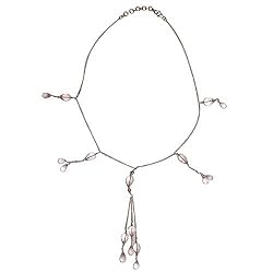 Antique Necklace Silver Rose Quartz Gemstone Jewelry 18.5 inches