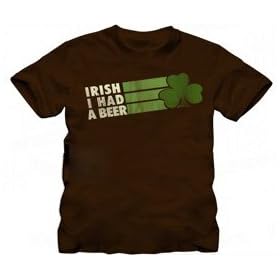St. Patrick's Day Irish I Had A Beer Distressed Brown Adult T-shirt Tee