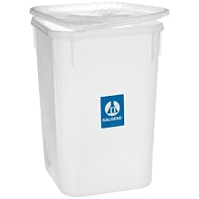 Nalgene 7150-0030 Polyethylene Round Lab Storage Container with Cover, 30L Capacity